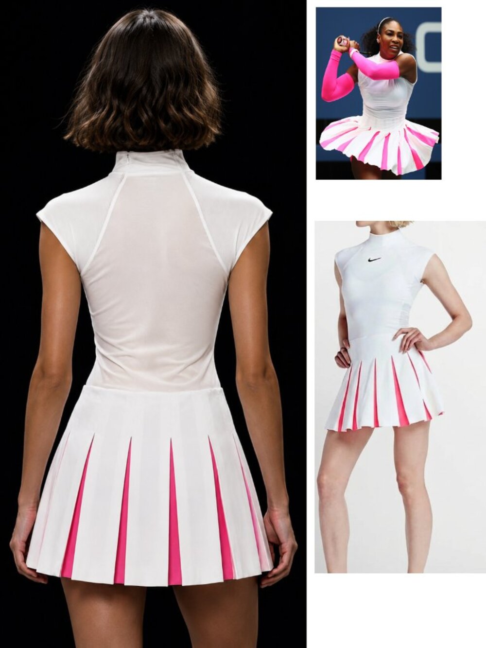 Nwt Nike White Tennis Dress w/ Zipper Pleated Skirt S Small
